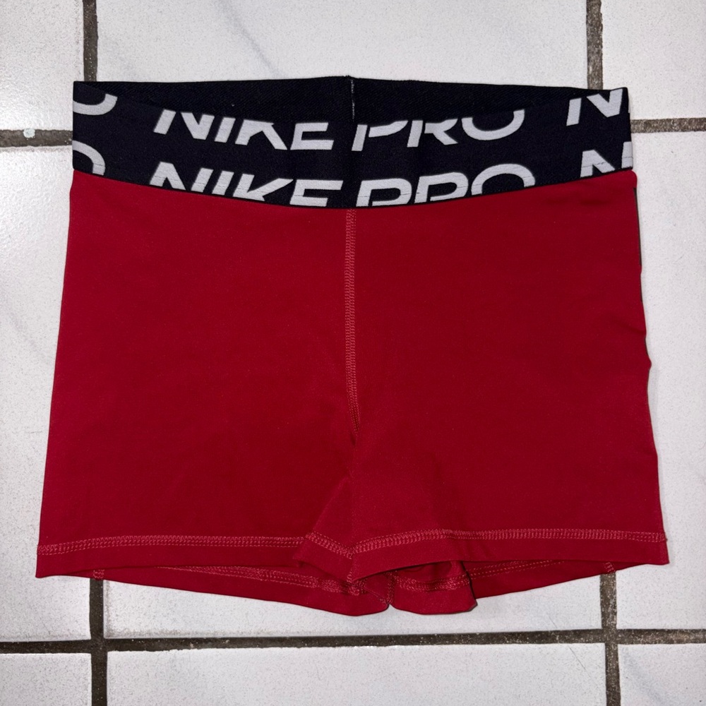 Nike Red and Black Athletic Compression Shorts